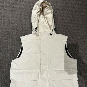 Brand New Zara Hooded Vest (Cream) - sz Large